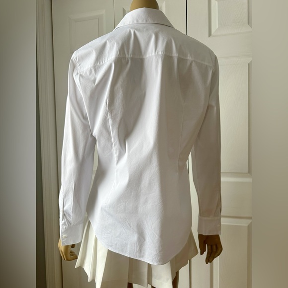 Lafayette 148 New York White Button-Down Shirt - Picture 5 of 9